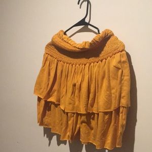 Gold ruffled skirt by Saturday Sunday